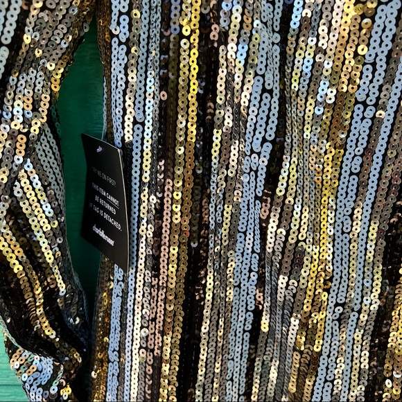 SEQUINED LONG SLEEVE MINI DRESS NWT - Picture 6 of 7